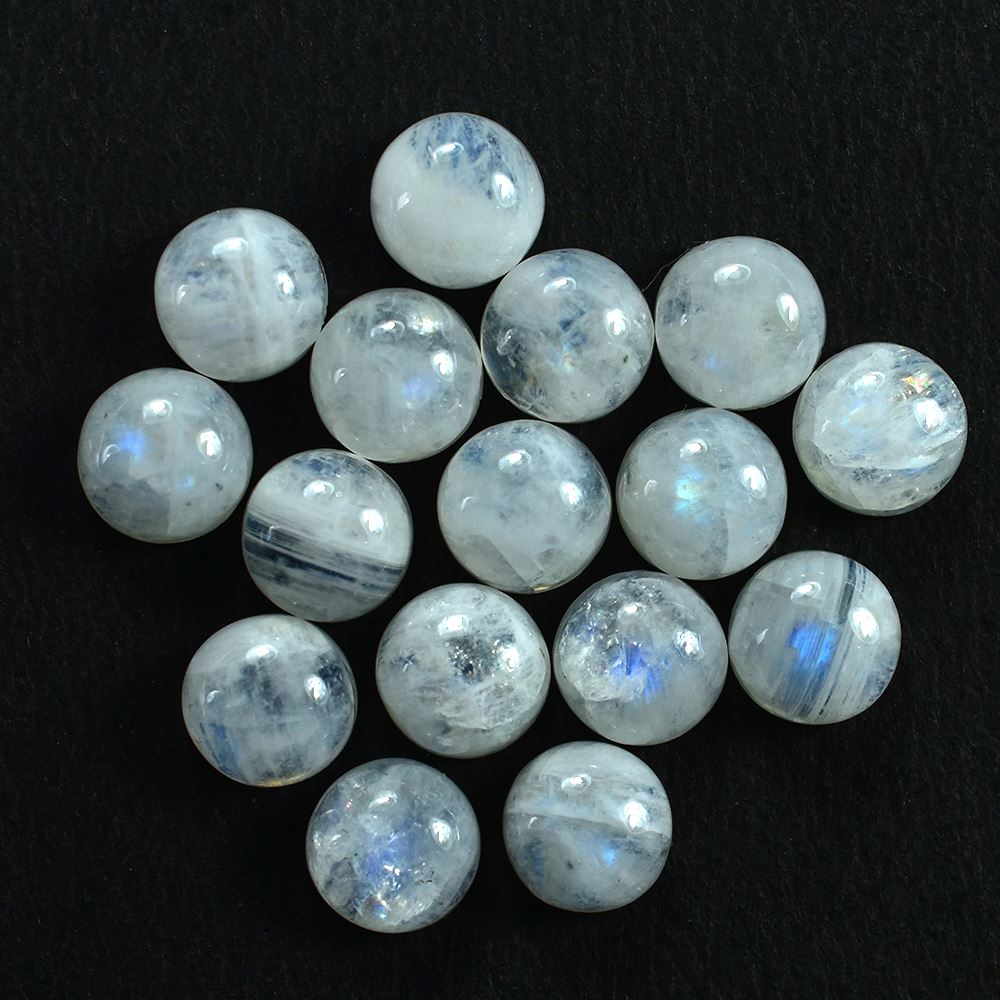 RAINBOW MOONSTONE PLAIN ROUND CAB (CLOUDY) 6.00X6.00 MM 0.93 Cts.