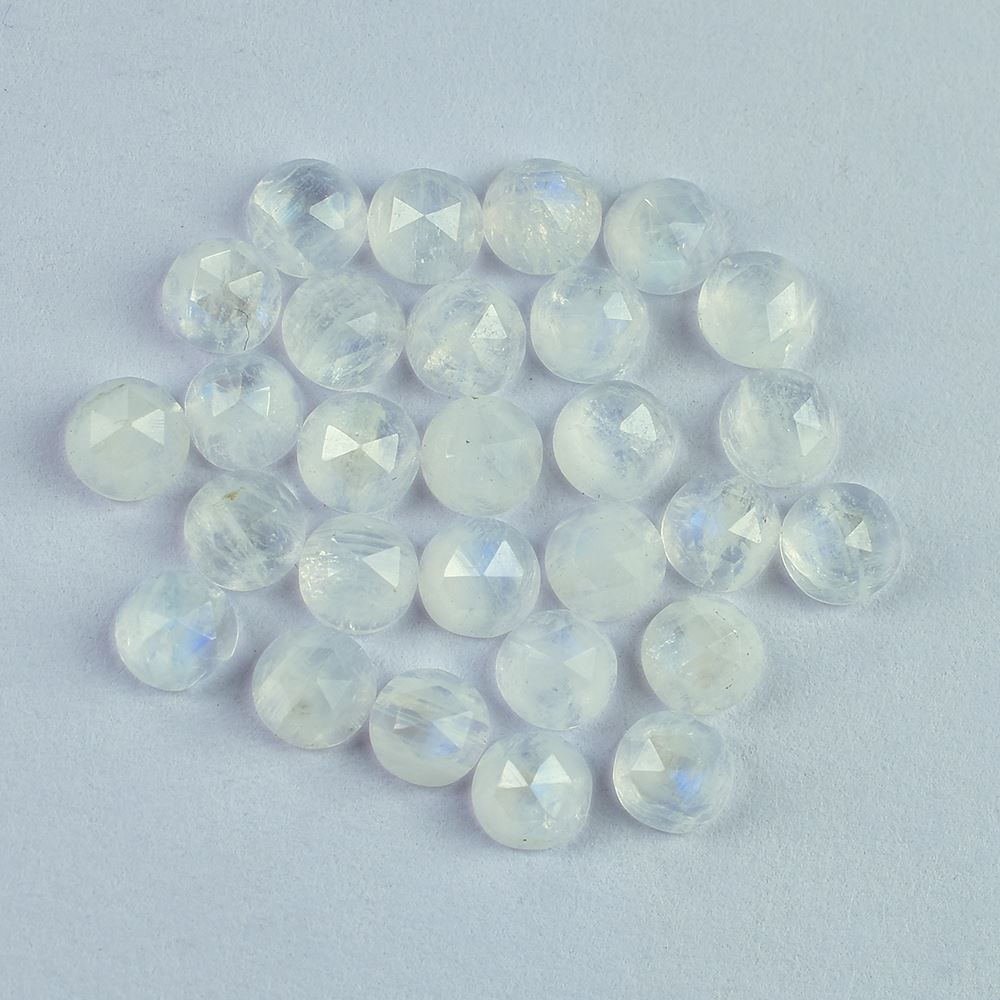 RAINBOW MOONSTONE ROSE CUT ROUND CAB (CLOUDY)(NICE BLUE SHINE) 3.00X3.00 MM 0.10 Cts.