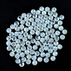 RAINBOW MOONSTONE CHECKER CUT ROUND CAB (CLOUDY) 7.00X7.00 MM 1.19 Cts.