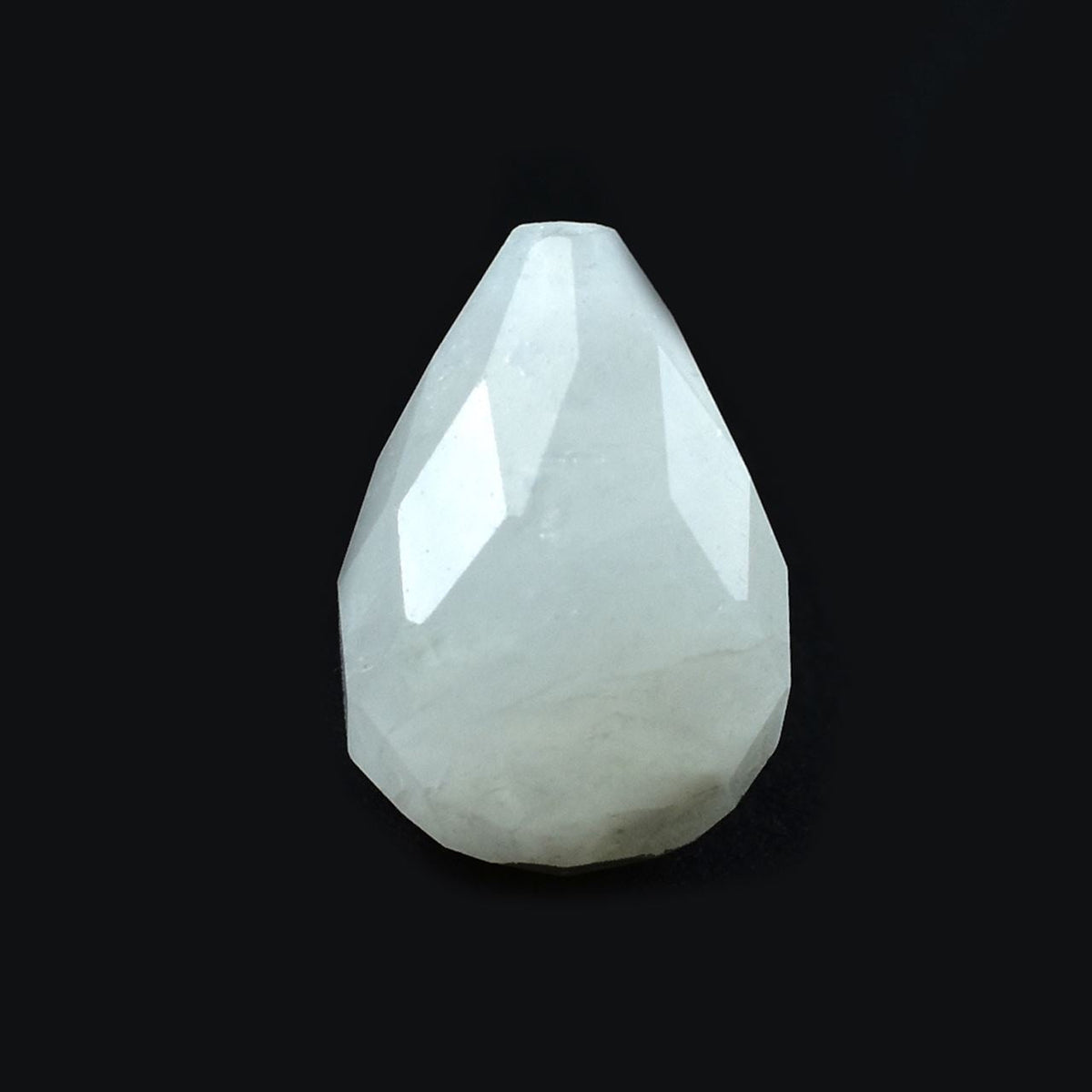 RAINBOW MOONSTONE CHECKER CUT FACETED DROP (CLOUDY)(H/D-1.00MM) 14.00X10.00 MM 8.69 Cts.