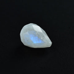 RAINBOW MOONSTONE CHECKER CUT FACETED DROP (CLOUDY)(H/D-1.00MM) 14.00X10.00 MM 8.69 Cts.
