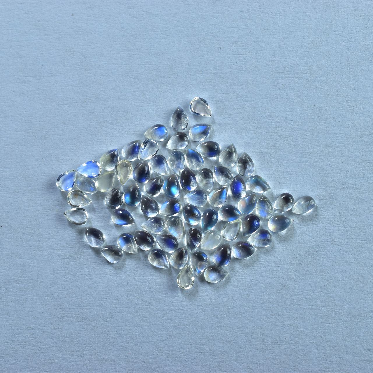 RAINBOW MOONSTONE PEAR CAB (CLEAN TO VSI) 3.00X2.00 MM 0.07 Cts.