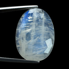 RAINBOW MOONSTONE ROSE CUT OVAL CAB (SEMI CLOUDY) 30.00X20.00 MM 23.09 Cts.