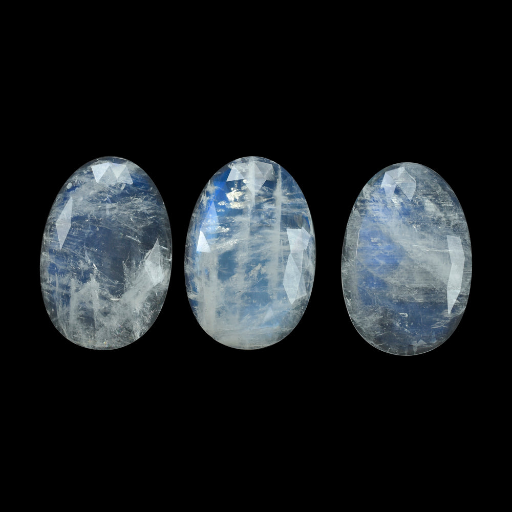 RAINBOW MOONSTONE ROSE CUT OVAL CAB (SEMI CLOUDY) 30.00X20.00 MM 23.09 Cts.