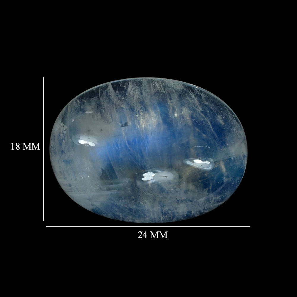 RAINBOW MOONSTONE OVAL CAB (SEMI CLOUDY) 24.00X18.00 MM 26.23 Cts.