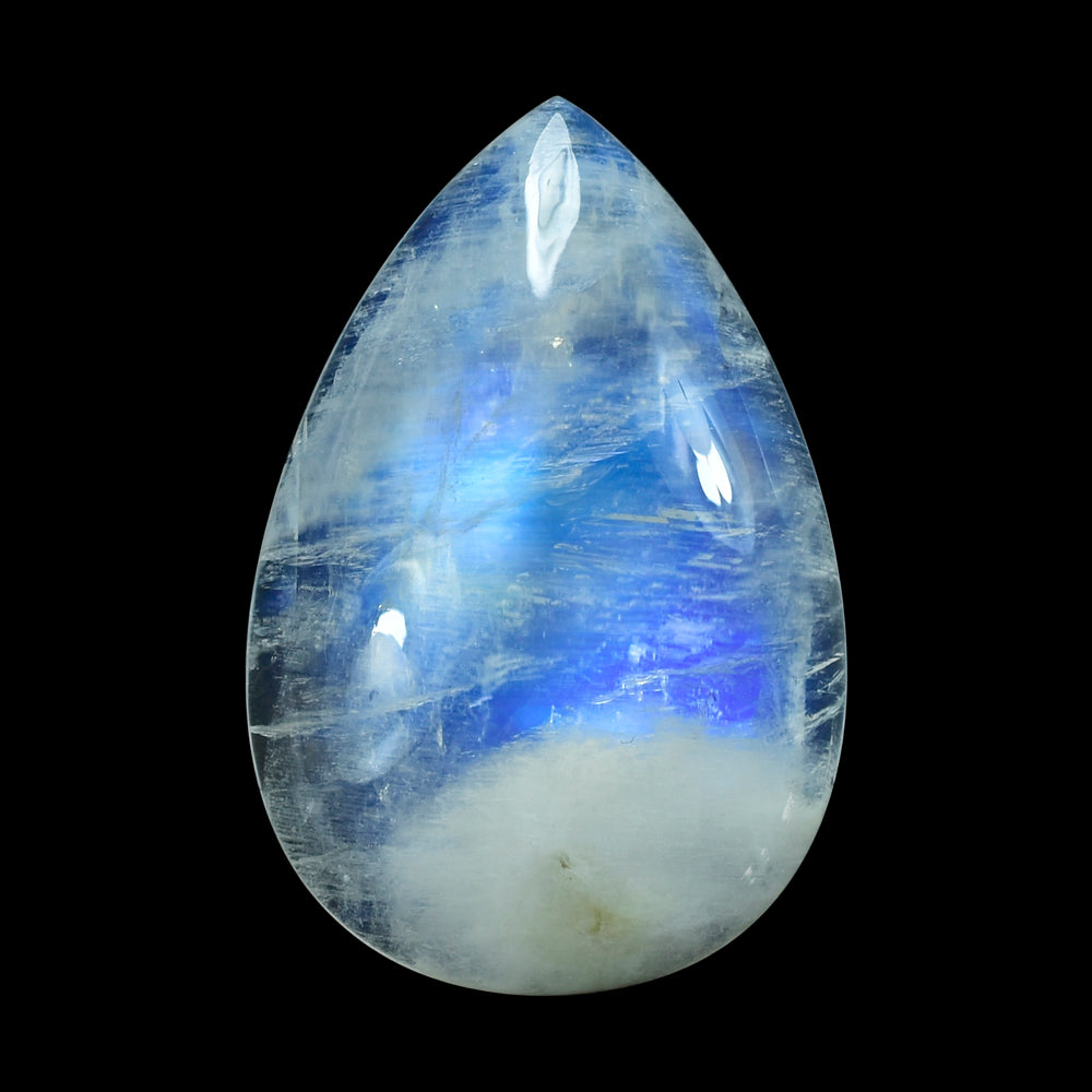 RAINBOW MOONSTONE PEAR CAB (CLOUDY) 39.00X26.00 MM 60.60 Cts.