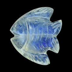 RAINBOW MOONSTONE CARVING FISH (FULL DRILL)(CLOUDY) 13.50X15.50 MM 6.68 Cts.