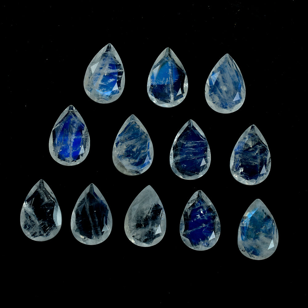 RAINBOW MOONSTONE BOTH SIDE TABLE CUT PEAR (SEMI CLOUDY) 12.00X8.00 MM 2.36 Cts.