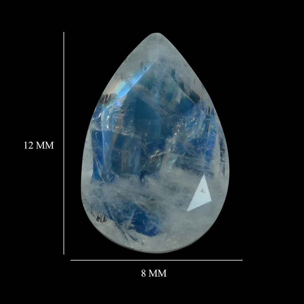 RAINBOW MOONSTONE BOTH SIDE TABLE CUT PEAR (SEMI CLOUDY) 12.00X8.00 MM 2.36 Cts.