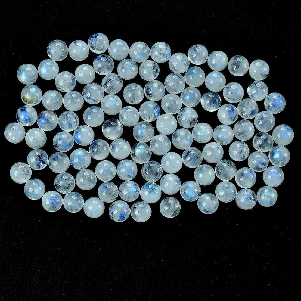 RAINBOW MOONSTONE (CLOUDY) PLAIN ROUND CAB 5.00X5.00 MM 0.58 Cts.
