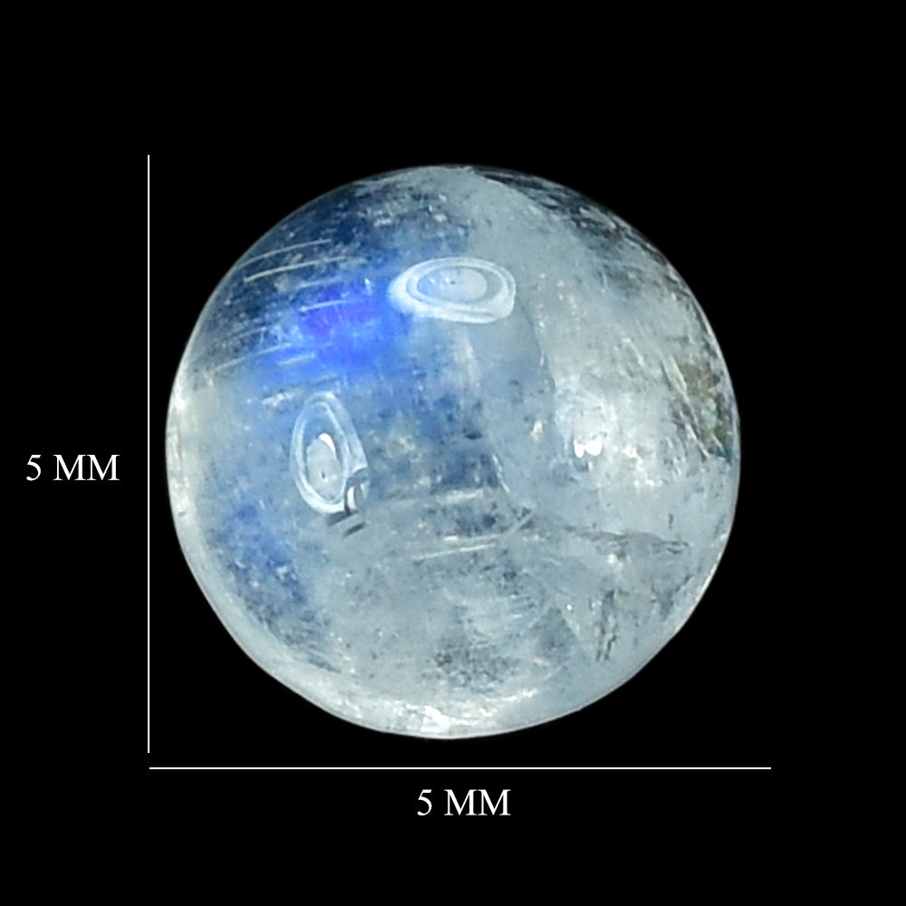 RAINBOW MOONSTONE (CLOUDY) PLAIN ROUND CAB 5.00X5.00 MM 0.58 Cts.