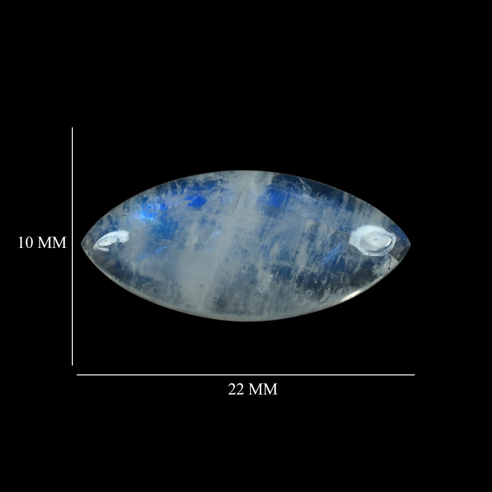 RAINBOW MOONSTONE MARQUISE CAB (CLOUDY) 22.00X10.00 MM 9.27 Cts.
