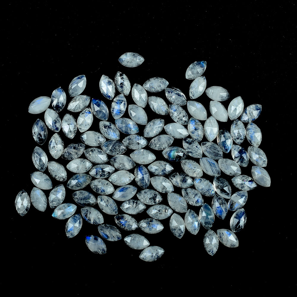 RAINBOW MOONSTONE ROSE CUT MARQUISE CAB (CLOUDY) 7.00X4.00 MM 0.51 Cts.