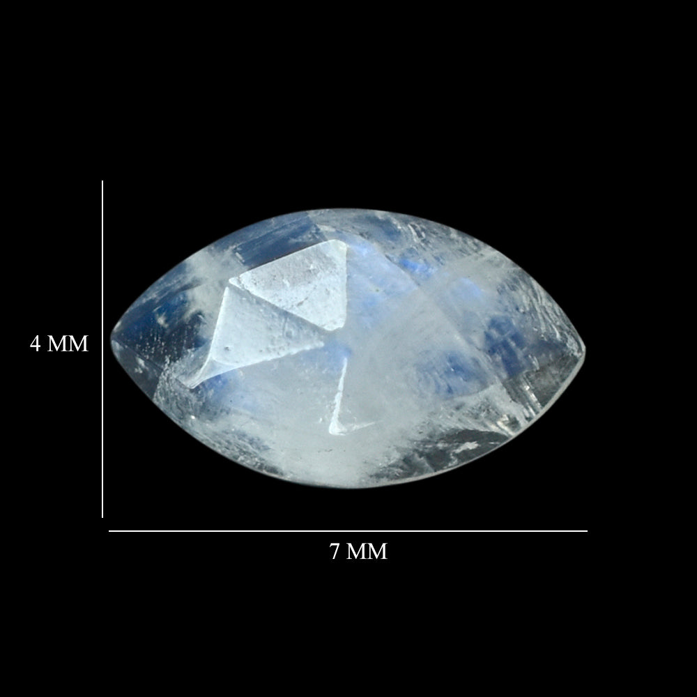 RAINBOW MOONSTONE ROSE CUT MARQUISE CAB (CLOUDY) 7.00X4.00 MM 0.51 Cts.