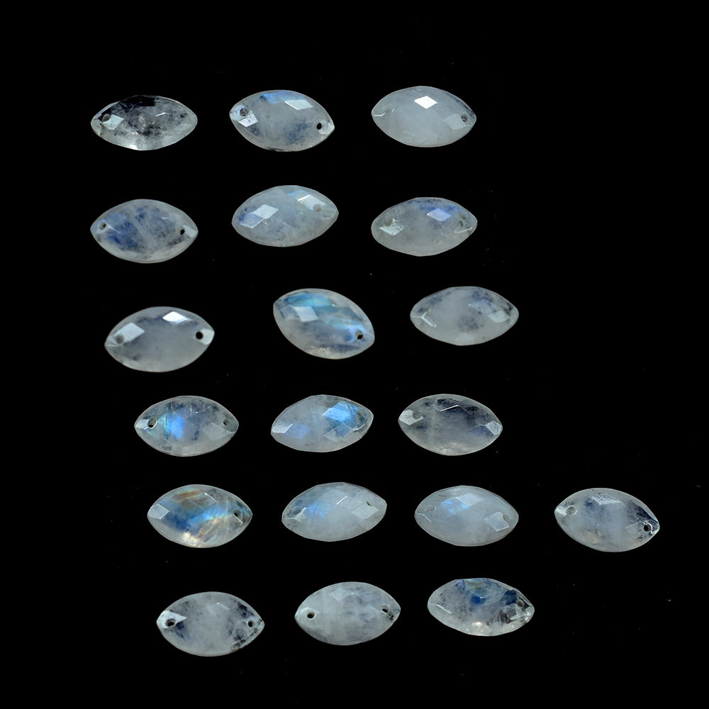 RAINBOW MOONSTONE BRIOLETTE MARQUISE TWO DRILL (CLOUDY) 10.00X6.00 MM 1.43 Cts.