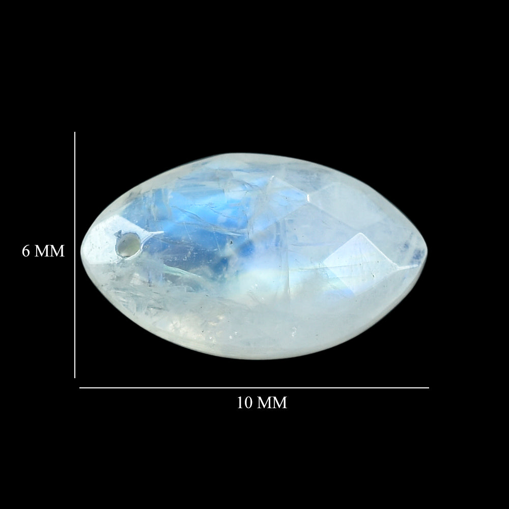 RAINBOW MOONSTONE BRIOLETTE MARQUISE TWO DRILL (CLOUDY) 10.00X6.00 MM 1.43 Cts.