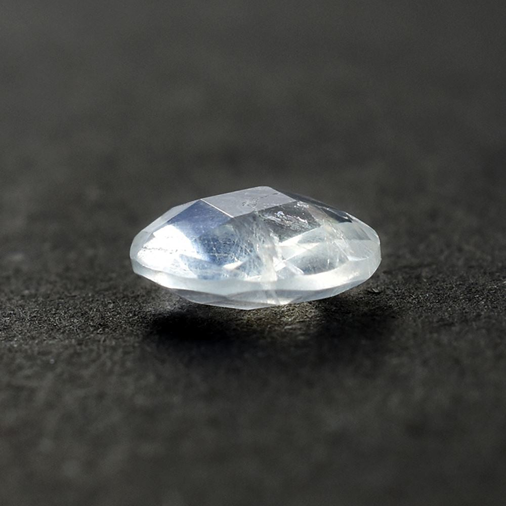 RAINBOW MOONSTONE CHECKER CUT BRIOLETTE OVAL (SEMI CLOUDY) 10.00X8.00 MM 2.24 Cts.