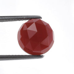 RED ONYX ROSE CUT ROUND CAB 10MM 3.80 Cts.