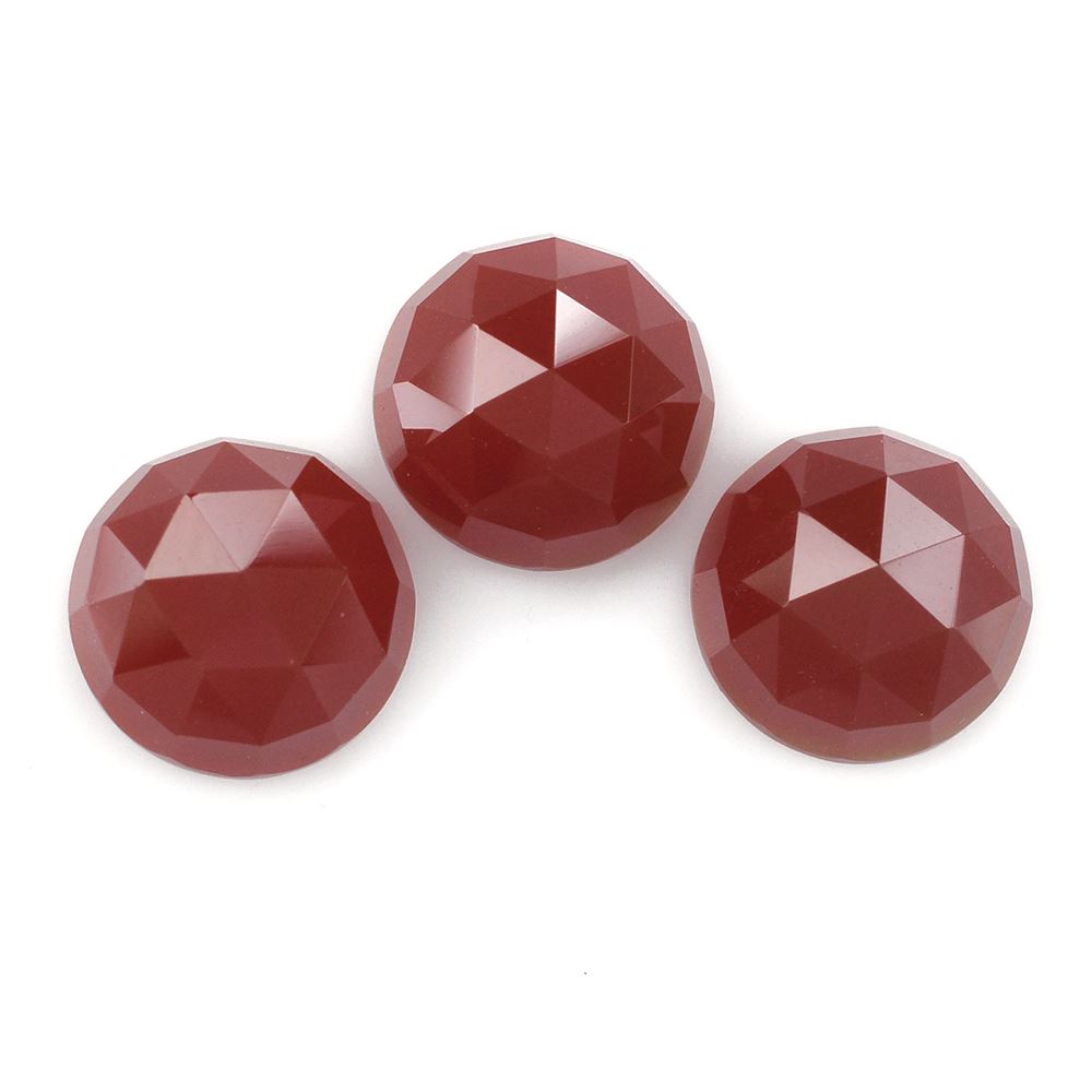 RED ONYX ROSE CUT ROUND CAB 10MM 3.80 Cts.