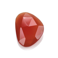 RED ONYX ROSE CUT BRIOLETTE IRREGULAR TRILLION 15.50X11MM 3.50 Cts.