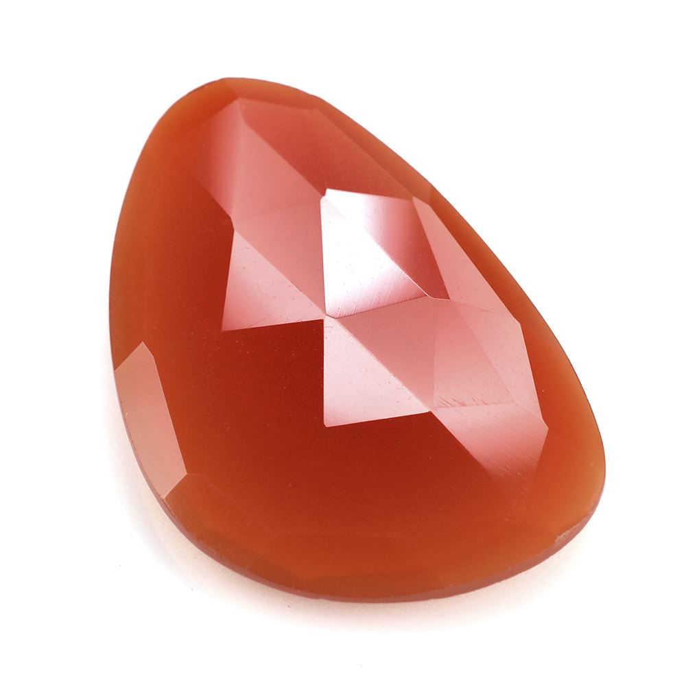 RED ONYX ROSE CUT BRIOLETTE IRREGULAR PEAR 30X20MM 15.05 Cts.