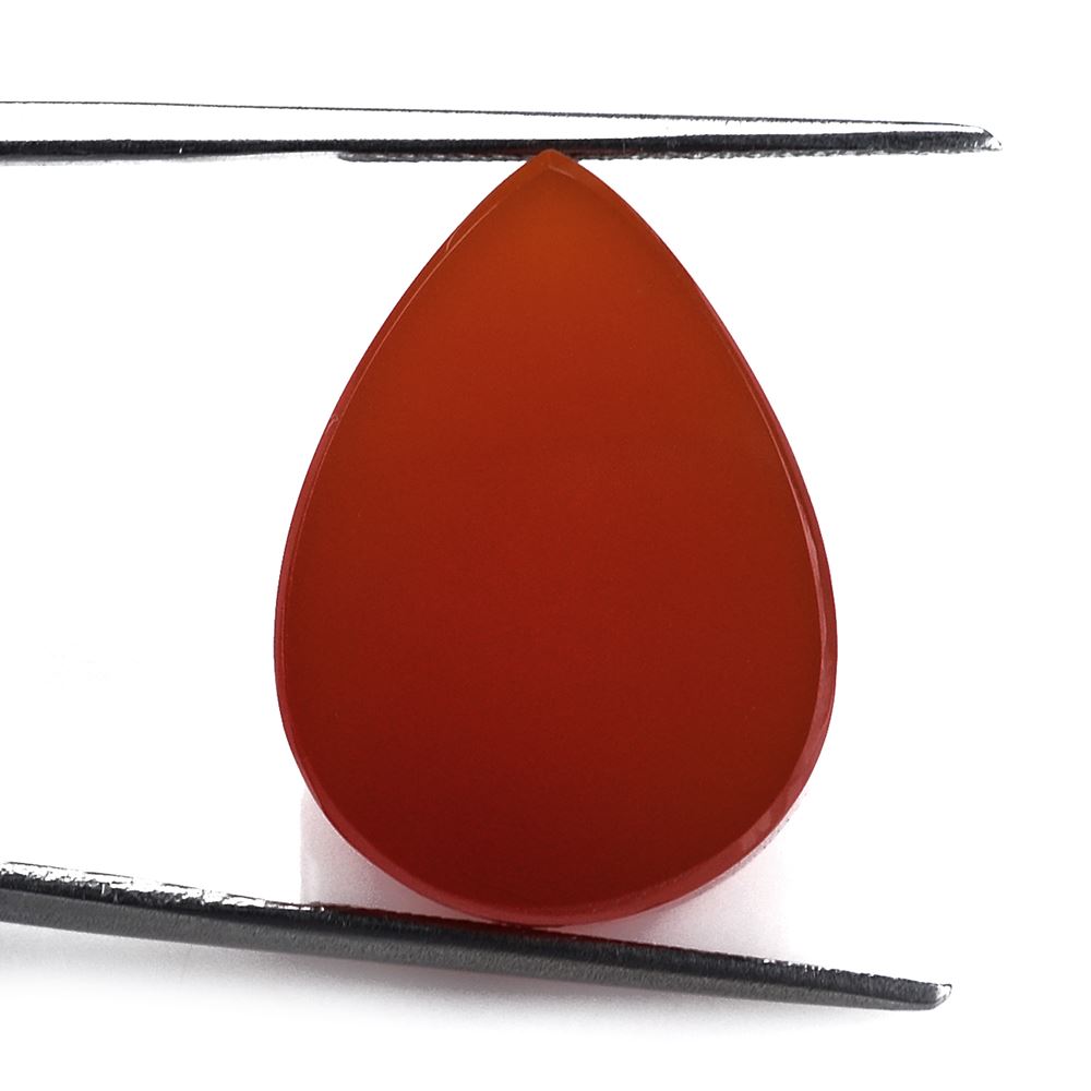 RED ONYX PLAIN PEAR PLATE 21.50X15.50MM 19.63 Cts.