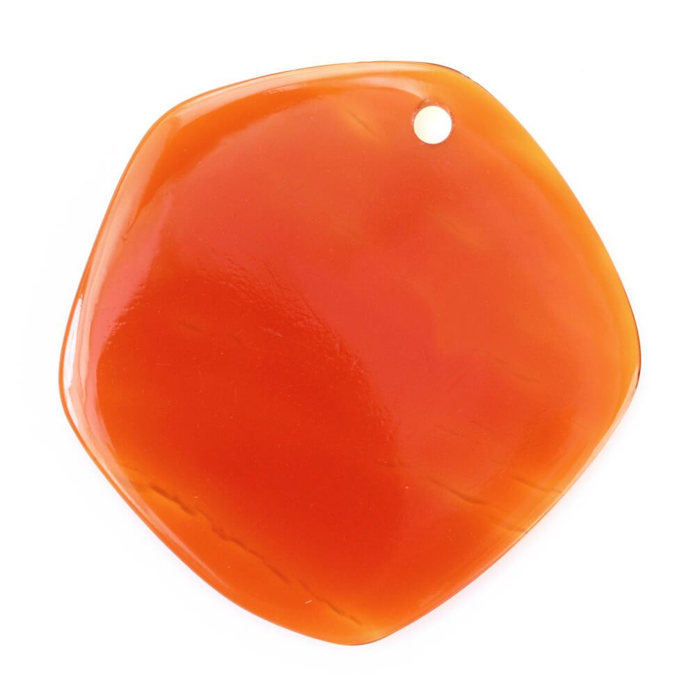 RED ONYX IRREGULAR PLAIN FANCY PLATE (FULL DRILL) 33MM 17.45 Cts.