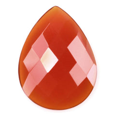 RED ONYX CHECKER PEAR CAB 20X15MM 7.45 Cts.