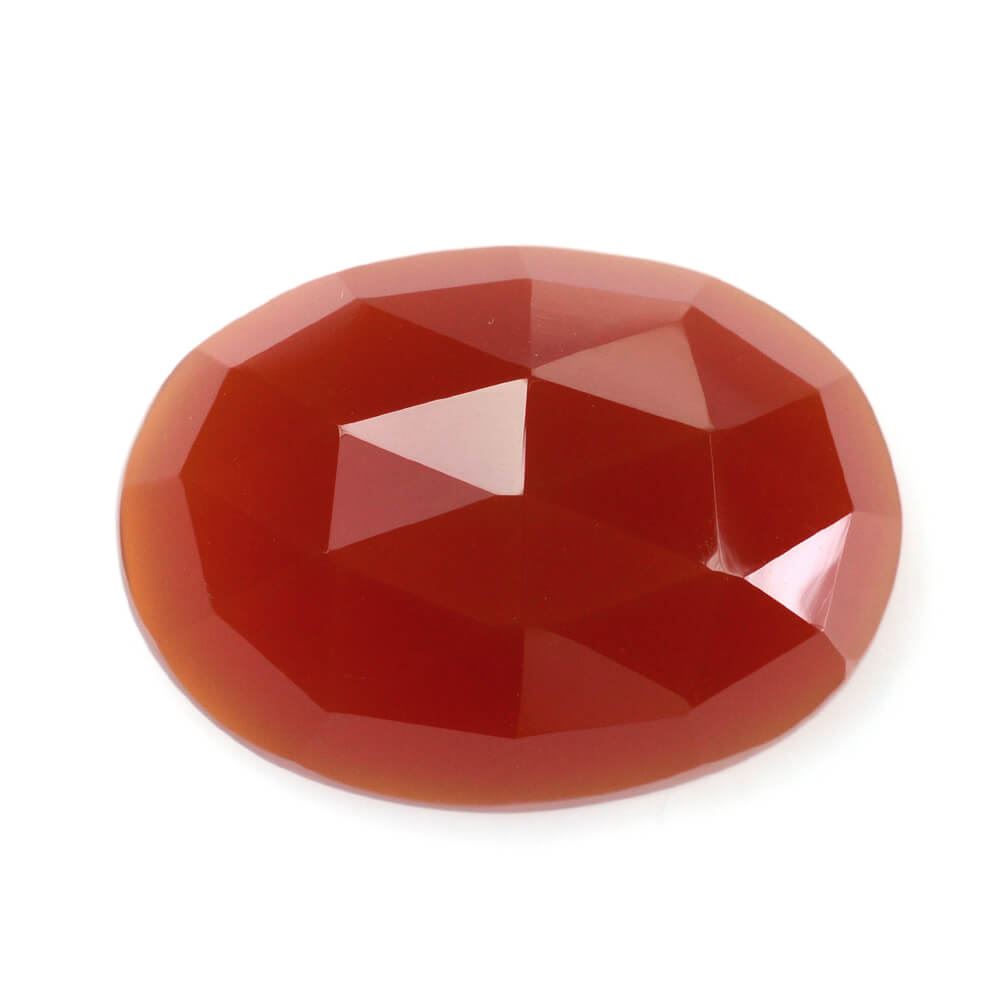 RED ONYX ROSE CUT OVAL CAB 18X13MM 10.68 Cts.