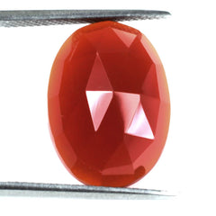 RED ONYX ROSE CUT OVAL CAB 18X13MM 10.68 Cts.
