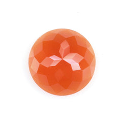 RED ONYX FLOWER CUT ROUND CAB 6MM 0.68 Cts.