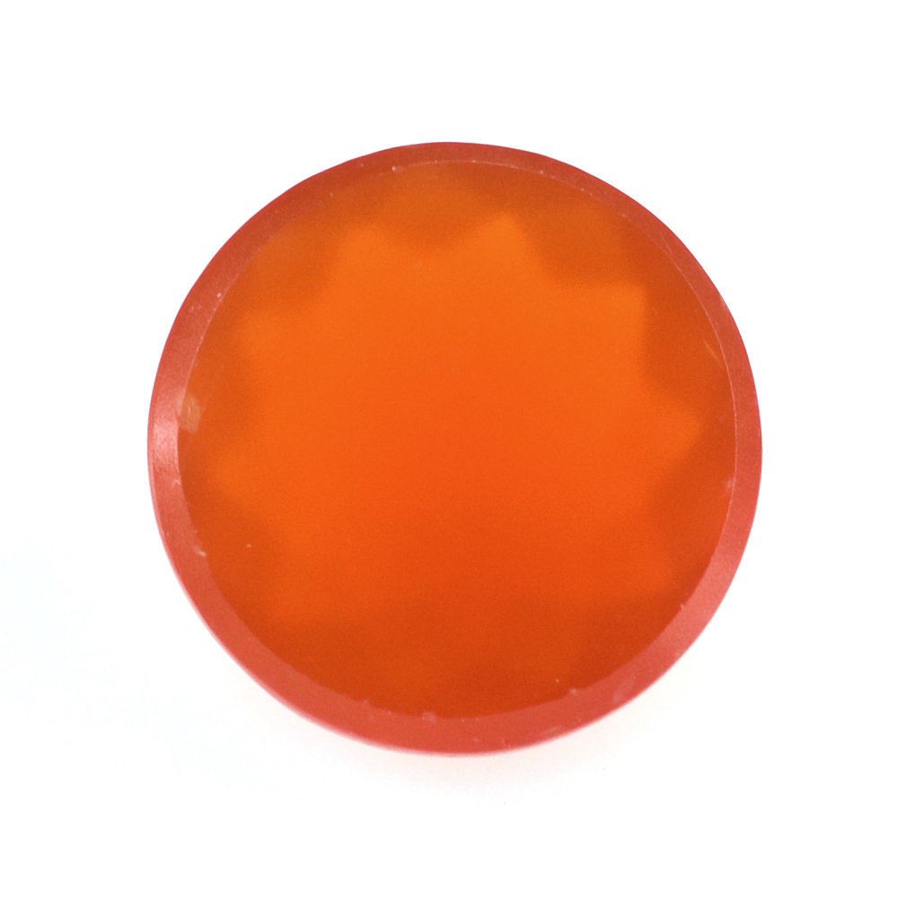 RED ONYX FLOWER CUT ROUND CAB 6MM 0.68 Cts.