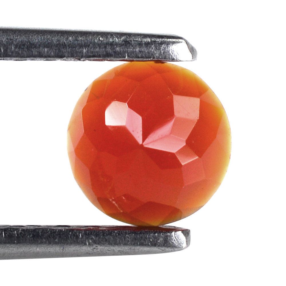 RED ONYX FLOWER CUT ROUND CAB 6MM 0.68 Cts.