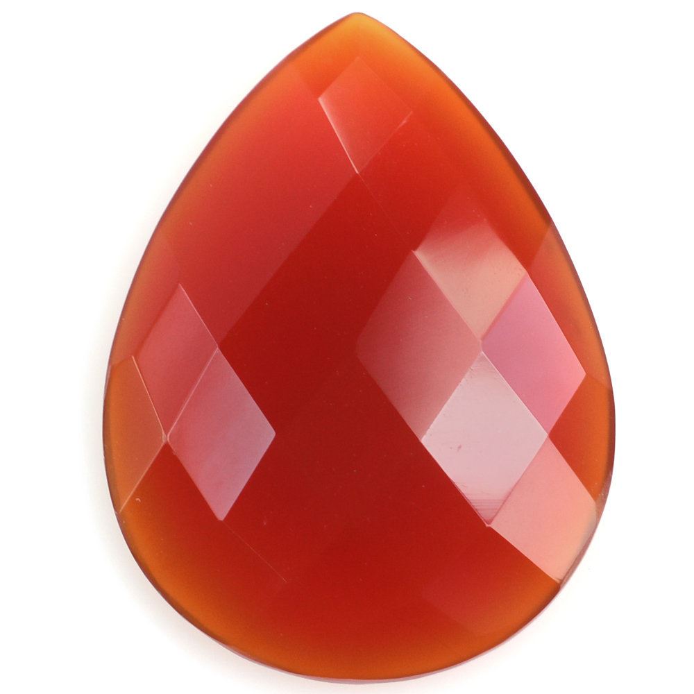 RED ONYX CHECKER PEAR CAB 20X15MM 7.45 Cts.