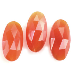 RED ONYX ROSE CUT BRIOLETTE OVAL 14X7MM 2.63 Cts.