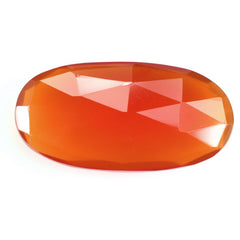 RED ONYX ROSE CUT BRIOLETTE OVAL 20X10MM 6.03 Cts.