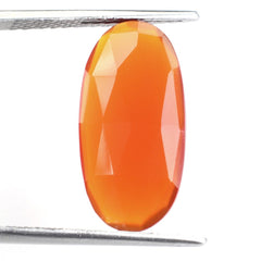 RED ONYX ROSE CUT BRIOLETTE OVAL 20X10MM 6.03 Cts.