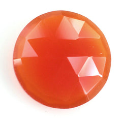 RED ONYX ROSE CUT BRIOLETTE ROUND 12MM 3.56 Cts.