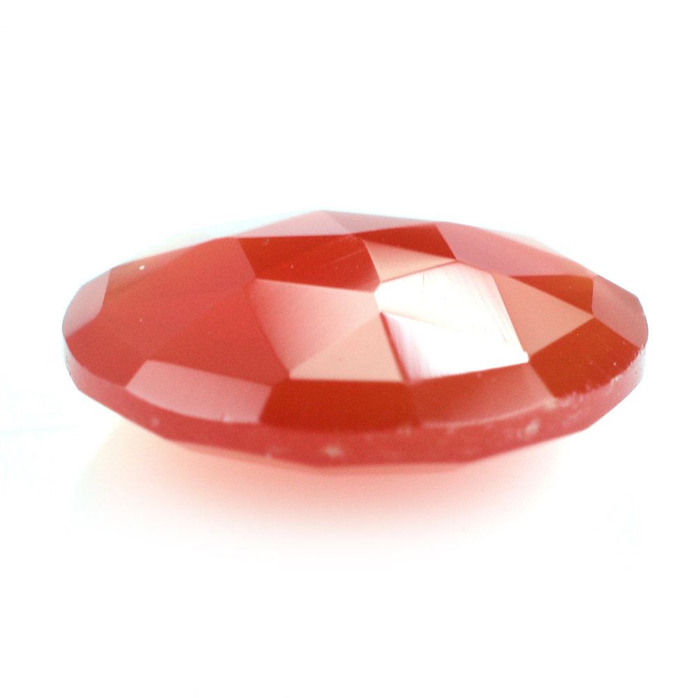 RED ONYX ROSE CUT BRIOLETTE ROUND 12MM 3.56 Cts.