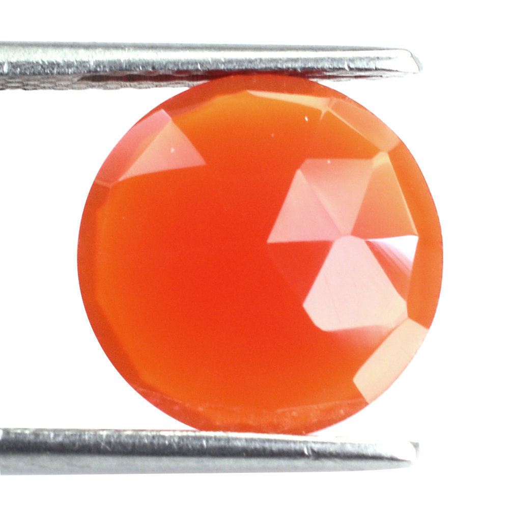 RED ONYX ROSE CUT BRIOLETTE ROUND 12MM 3.56 Cts.