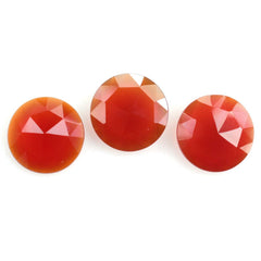 RED ONYX ROSE CUT BRIOLETTE ROUND 10MM 2.04 Cts.