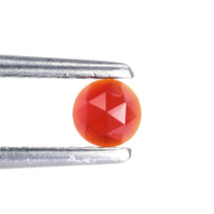 RED ONYX ROSE CUT ROUND CAB 4MM 0.25 Cts.