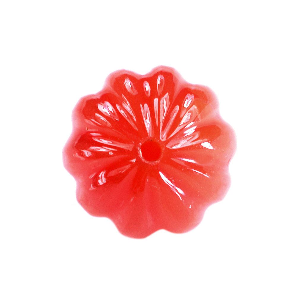 RED ONYX MELON CARVED BALLS (HALF DRILL) (DES#70) 10MM 7.00 Cts.