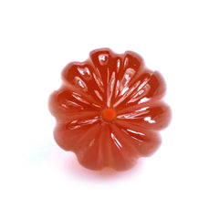 RED ONYX ROUND BALL WITH MELON CARVED (DES#70) (HALF DRILL) 10MM 6.30 Cts.