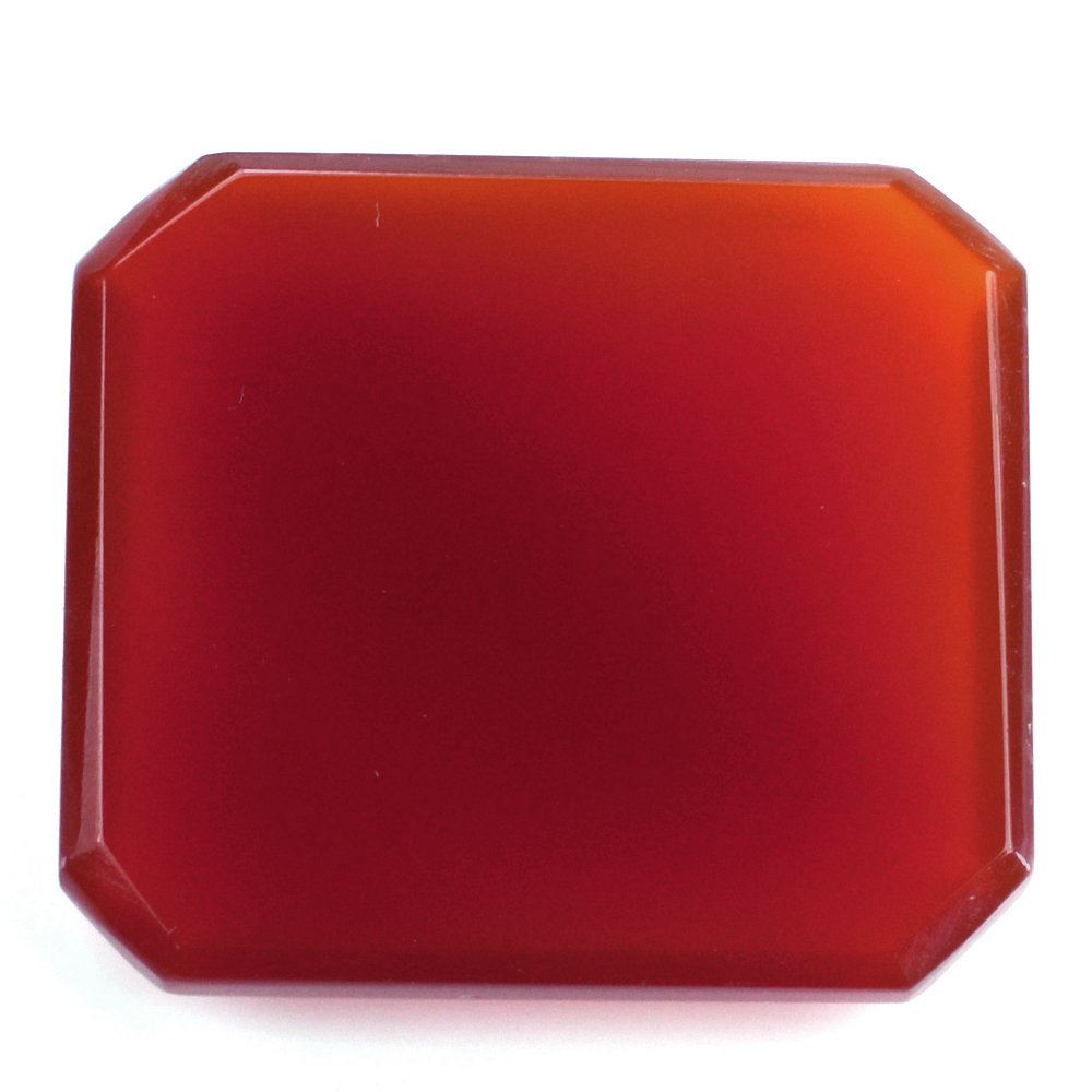 RED ONYX TABLE CUT OCTAGON CAB 18X16MM 10.45 Cts.