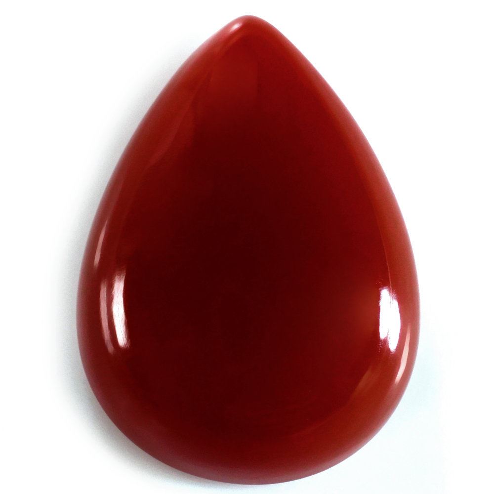 RED ONYX PEAR CAB 22X16MM 19.60 Cts.