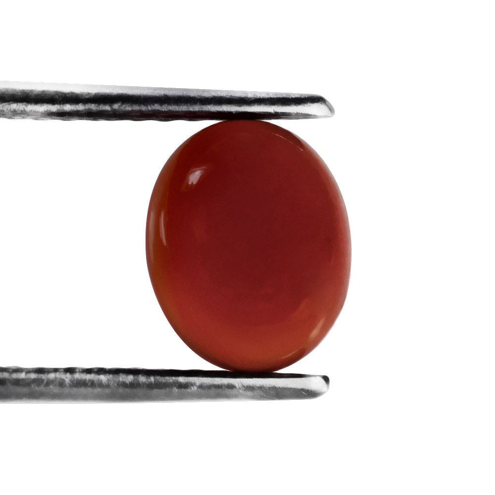 RED ONYX PLAIN OVAL CAB 10X8MM 2.90 Cts.