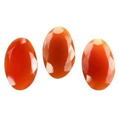 RED ONYX STEP CUT IRREGULAR OVAL 22X14MM 8.88 Cts.