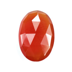 RED ONYX ROSE CUT BRIOLETTE OVAL 12X8MM 2.65 Cts.