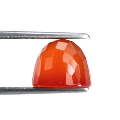 RED ONYX CHECKER CUT BULLET CAB (LIGHT) 10MM 5.65 Cts.